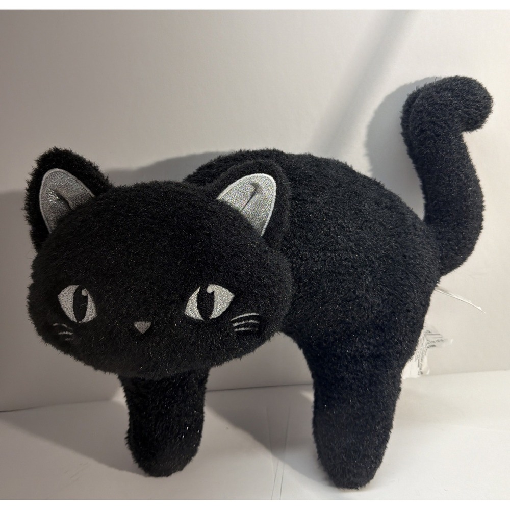 Target Bullseye Playground Halloween 2025 Black Cat Pillow With Glitter‎ Accents
